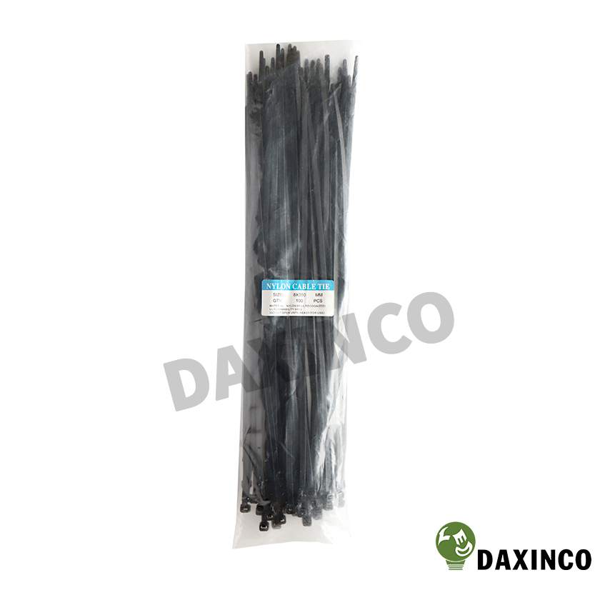 Dây rút nhựa 8x350 đen Daxinco - dây lạc nhựa 1