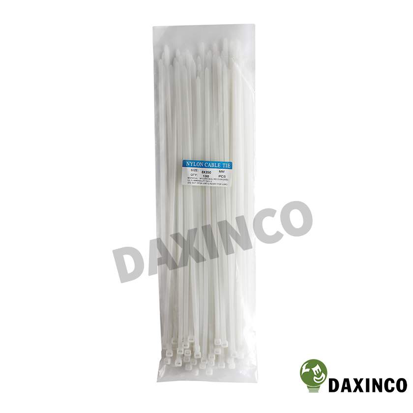 Dây rút nhựa 8x350 trắng Daxinco - dây lạc nhựa 1