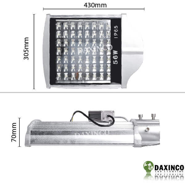 Kích thước đèn đường led 56W nhiều hạt led nhỏ Daxinco Daxin56-14