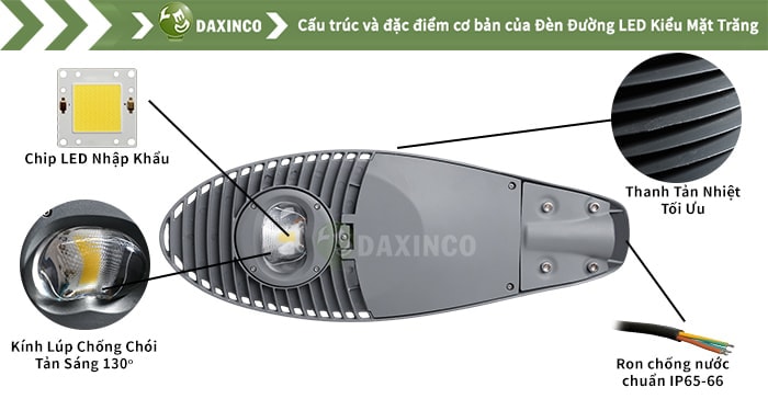 Đèn đường led 70W kiểu mặt trăng Daxinco Daxin70-10