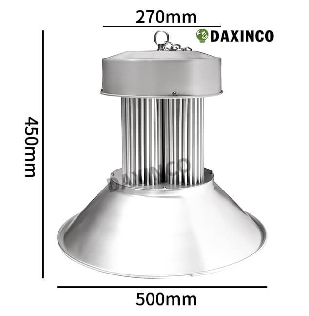 Kích thước Đèn led nhà xưởng 200W - 4 trụ - Daxinco