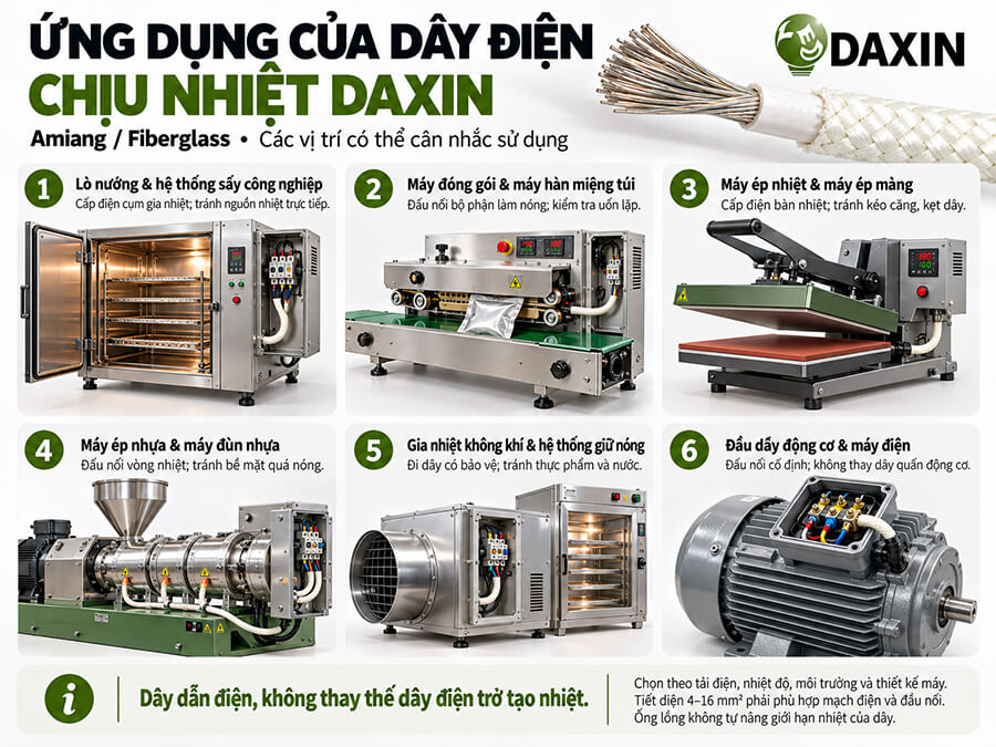 Ứng dụng của dây điện chịu nhiệt DAXIN